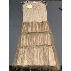 NWT A'reve Brown Tank Tulle Dress, Size Small